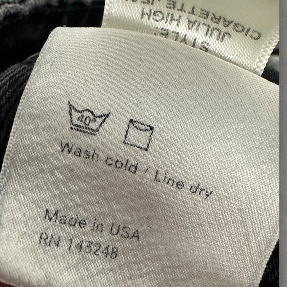 Reformation Julia High Cigarette Jeans Pacific Black Womens Size 25 Denim Raw - Picture 10 of 15